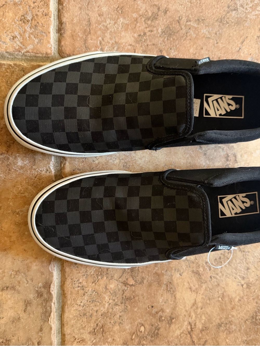 Vans Checkerboard Slip-On Sneakers - Black